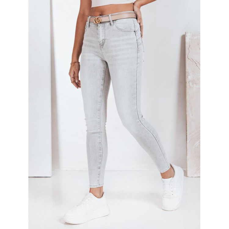 Ženske sive oprijete kavbojke UY2811