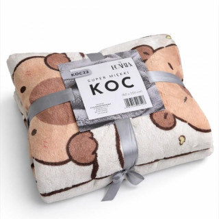 Mehka flanelasta odeja z motivom kapibare - 150×210 cm