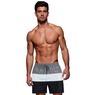 Moške sivo-bele črtaste kratke hlače SX2519