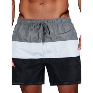 Moške sivo-bele črtaste kratke hlače SX2519