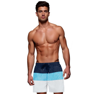 Moške kratke hlače v modro-beli barvi s črtami SX2518