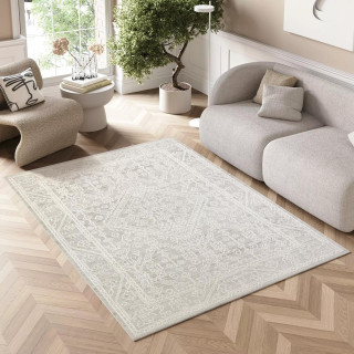 Kremna moderna vzorčasta preproga