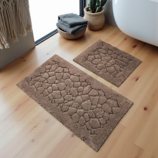 Komplet rjavih kopalniških preprog