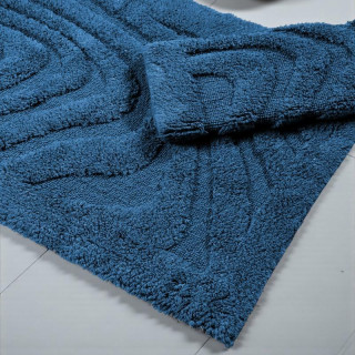 Komplet temno modrih kopalniških preprog