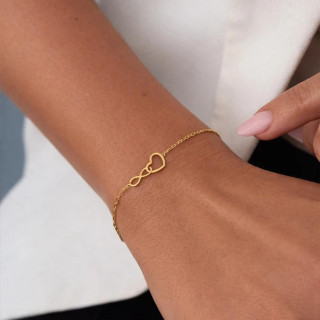 Ženska pozlačena zapestnica z obeski