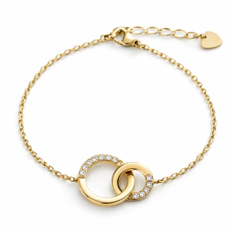 Pozlačena ženska zapestnica z obeskom