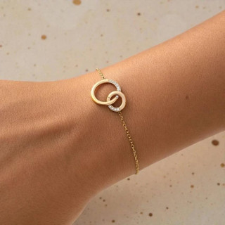 Pozlačena ženska zapestnica z obeskom