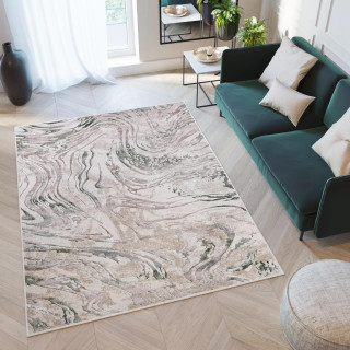 Krem preproga z geometrijskim motivom