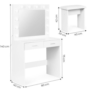 Toaletna mizica z ogledalom in LED osvetlitvijo