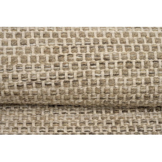 Pletena temno bež preproga v boho slogu