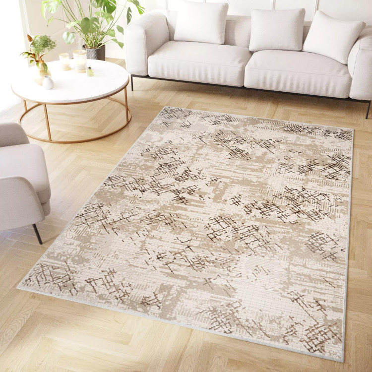 Rjava vzorčasta preproga s 3D učinkom