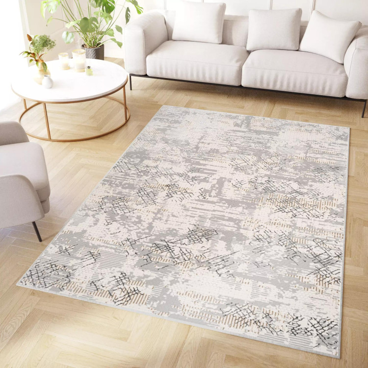 Vzorčasta siva preproga s 3D učinkom