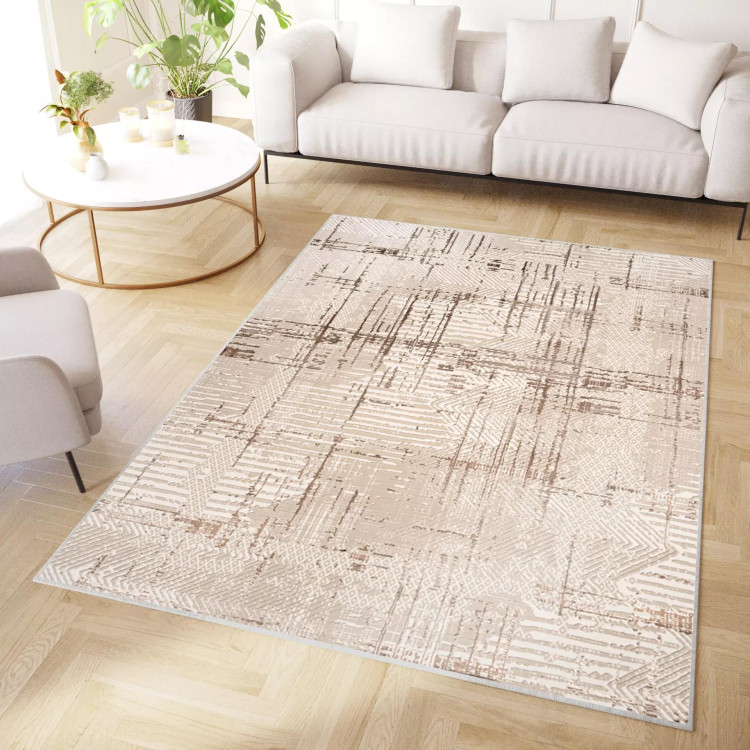 Rjava vzorčasta preproga s 3D učinkom