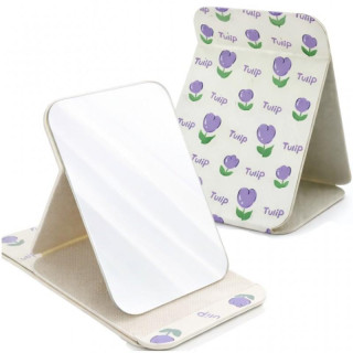 Odprto kozmetično ogledalo s tulipani