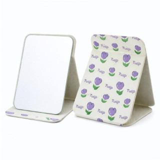 Odprto kozmetično ogledalo s tulipani