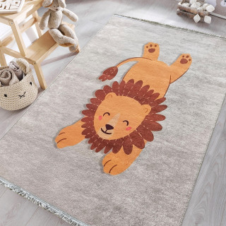 Otroška siva preproga z levom