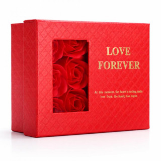 Škatla 6 dišečih rdečih milnih vrtnic