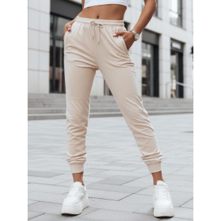 Ženske kremne trenirke iz velurja UY3841