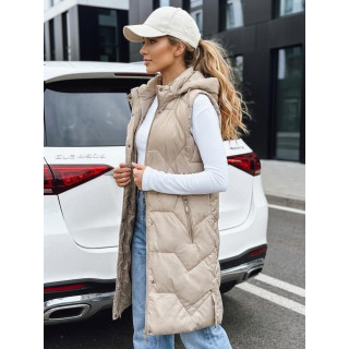 Dolg ženski telovnik v bež barvi TY5265