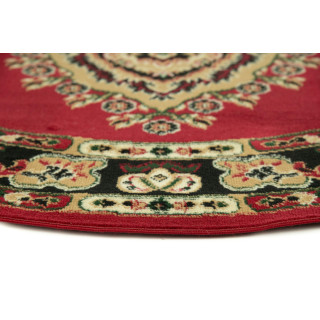 Rdeča okrogla vzorčasta preproga