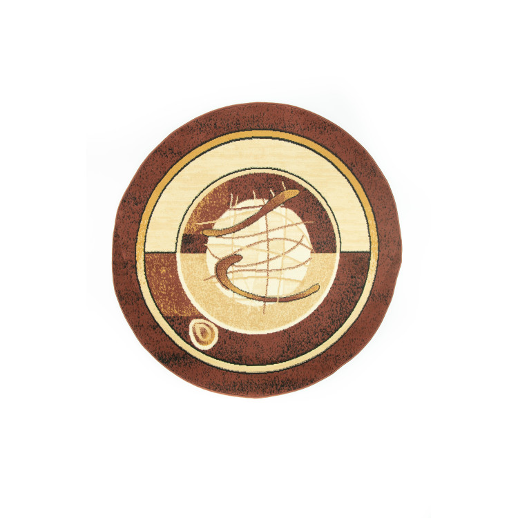 Okrogla rjava vzorčasta preproga