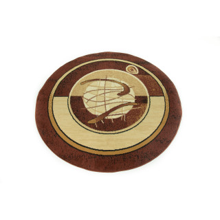 Okrogla rjava vzorčasta preproga