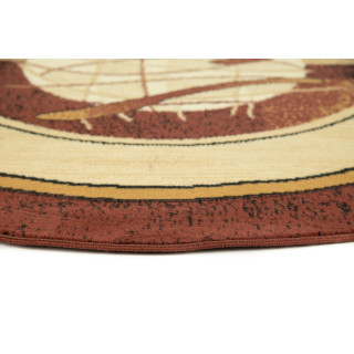 Okrogla rjava vzorčasta preproga