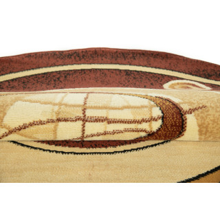 Okrogla rjava vzorčasta preproga