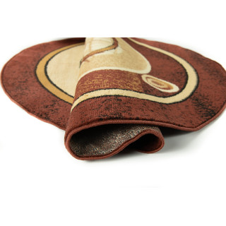 Okrogla rjava vzorčasta preproga