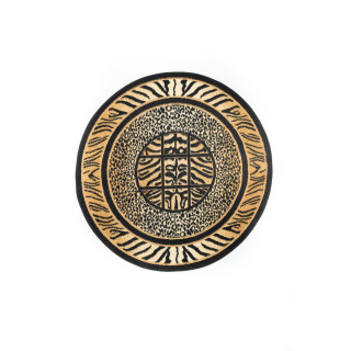 Črna okrogla preproga z vzorcem