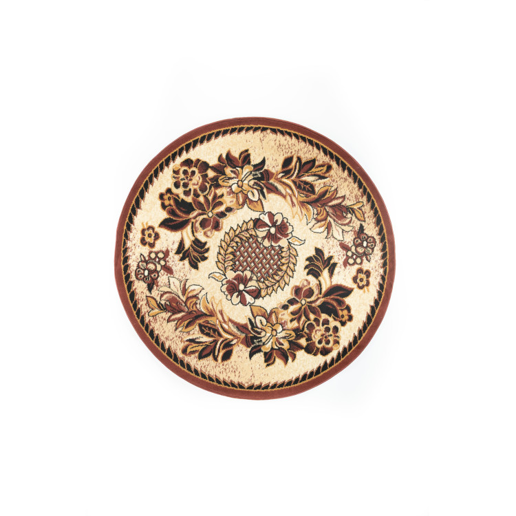 Bež-rjava okrogla preproga z vzorcem