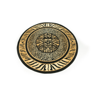 Črna okrogla preproga z vzorcem
