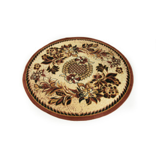 Bež-rjava okrogla preproga z vzorcem