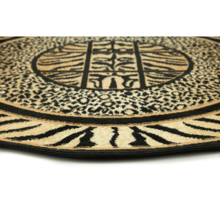 Črna okrogla preproga z vzorcem