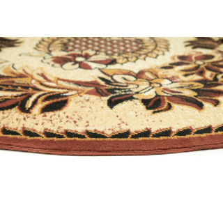 Bež-rjava okrogla preproga z vzorcem