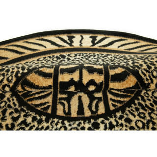 Črna okrogla preproga z vzorcem