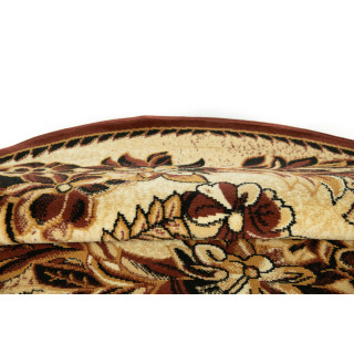 Bež-rjava okrogla preproga z vzorcem