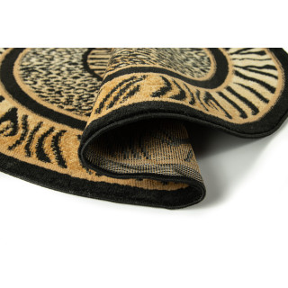 Črna okrogla preproga z vzorcem