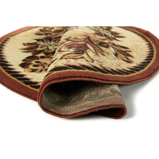 Bež-rjava okrogla preproga z vzorcem