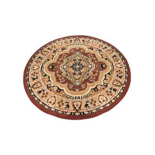 Okrogla rjava vzorčasta preproga