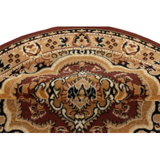 Okrogla rjava vzorčasta preproga