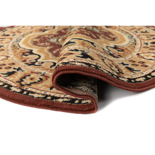 Okrogla rjava vzorčasta preproga