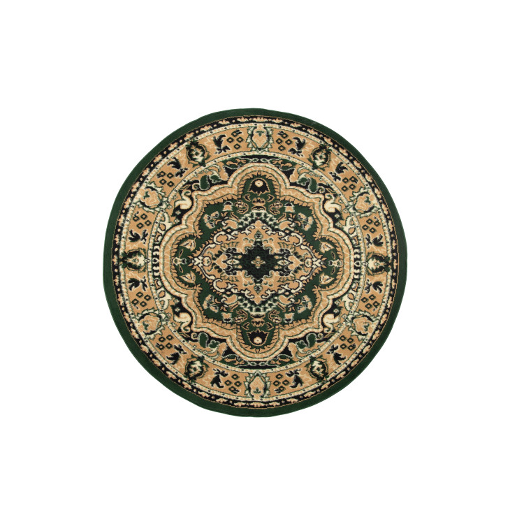 Zelena okrogla preproga z vzorcem