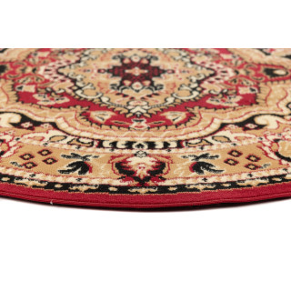 Okrogla rdeča vzorčasta preproga