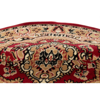 Okrogla rdeča vzorčasta preproga