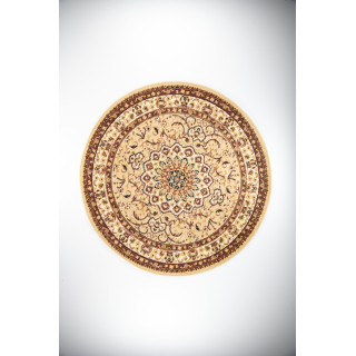 Bež okrogla preproga z vzorcem