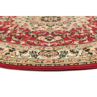 Okrogla rdeča preproga z vzorcem