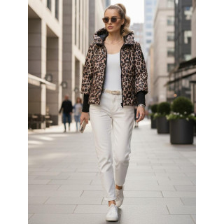 Ženska bež leopardja jakna TY5549