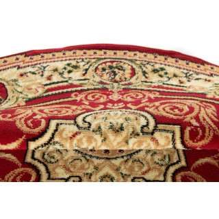 Rdeča okrogla preproga z vzorcem