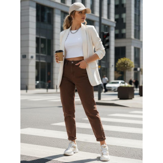 Rjave ženske kavbojke mom fit UY2869